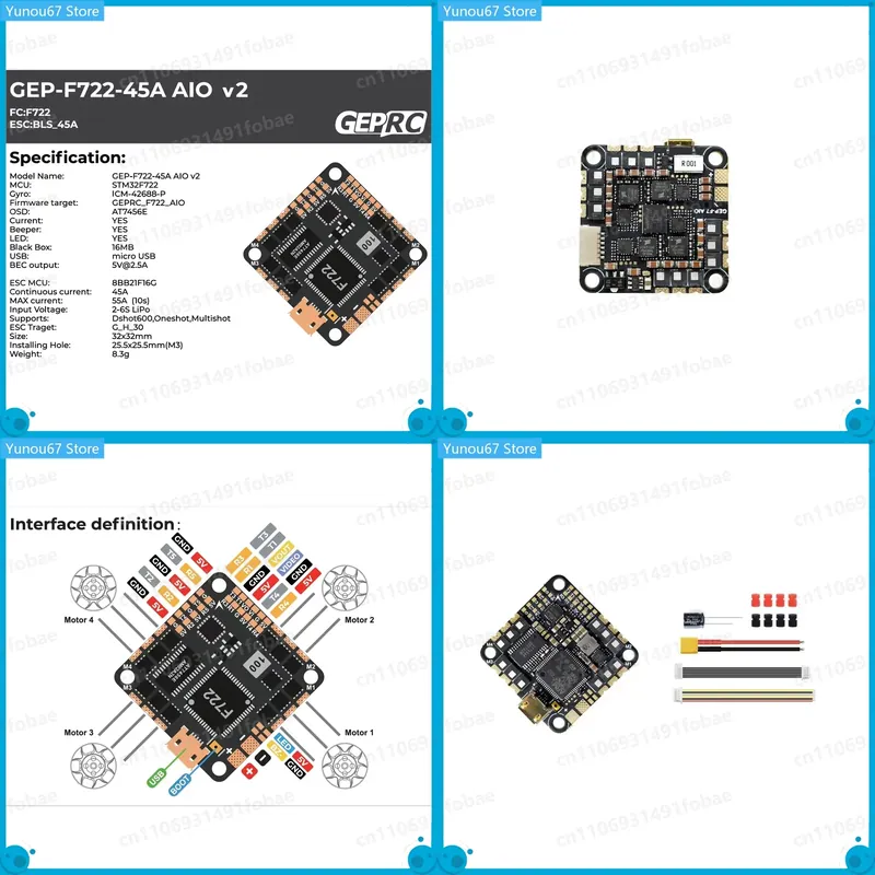 For GEPRC GEP-F722-45A AIO V2  - đánh giá và giá F722 Flight Controller