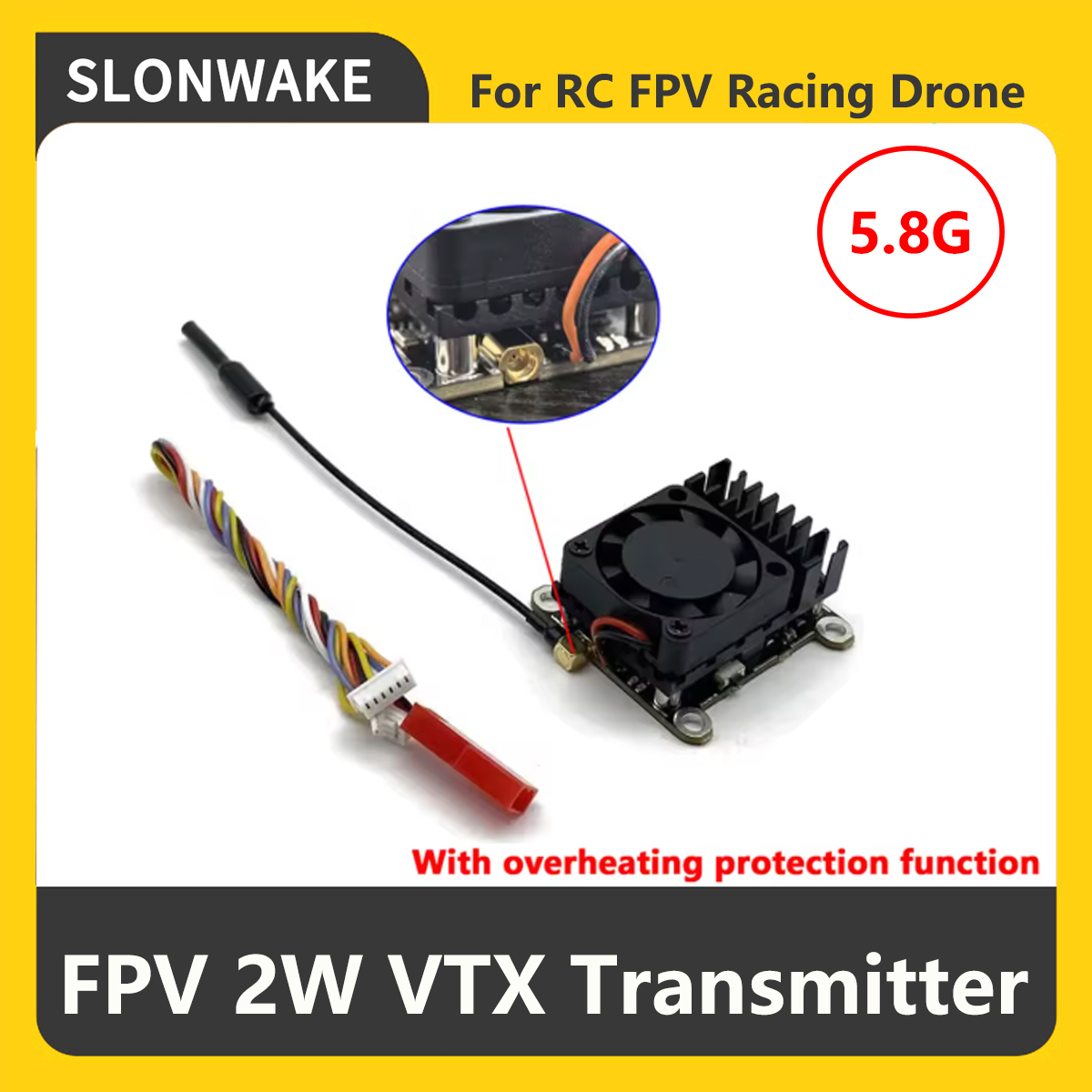 SLONWAKE 5.8G 2000mW FPV VTX T - đánh giá và giá Rc Transmitter
