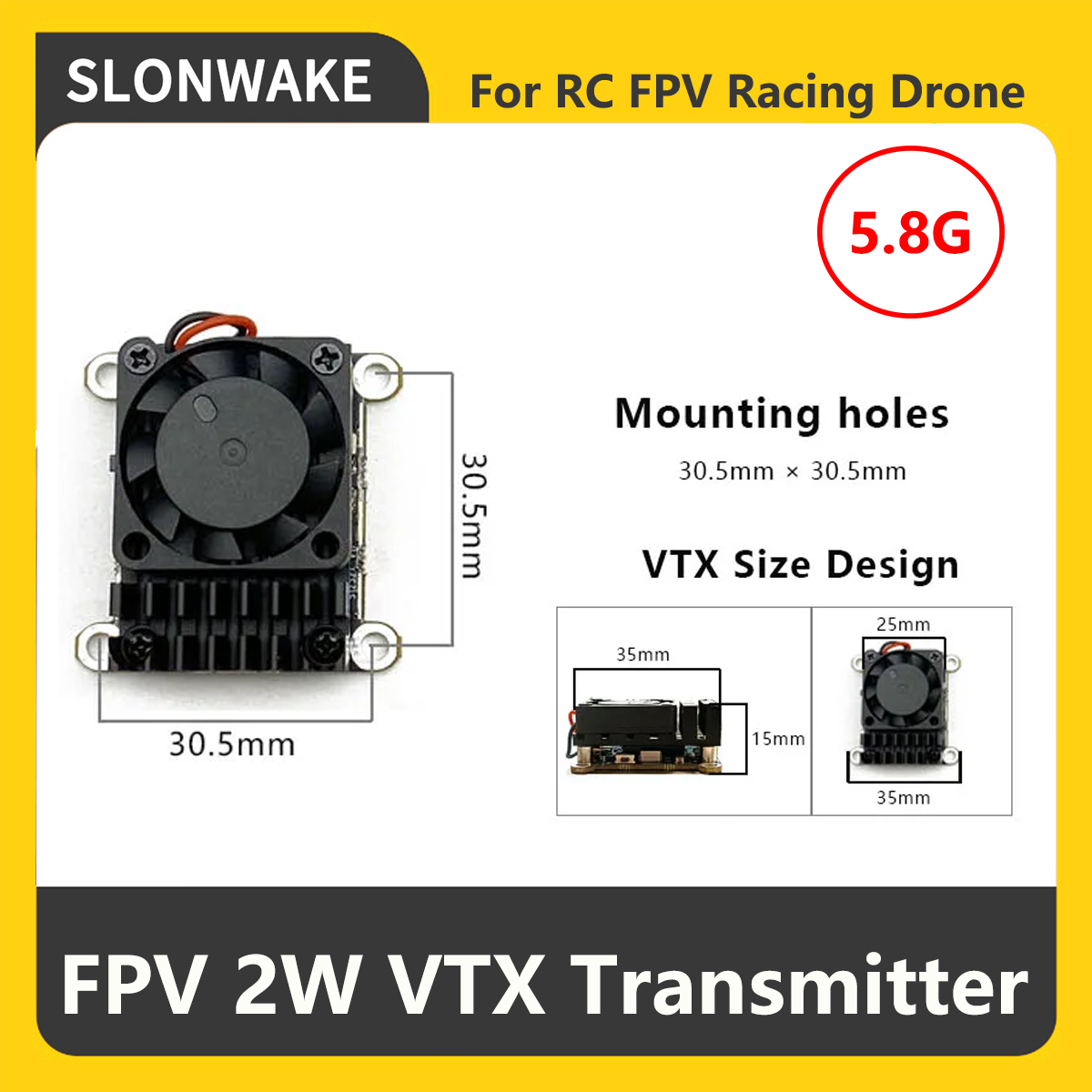 SLONWAKE 5.8G 2000mW FPV VTX T - đánh giá và giá Rc Transmitter