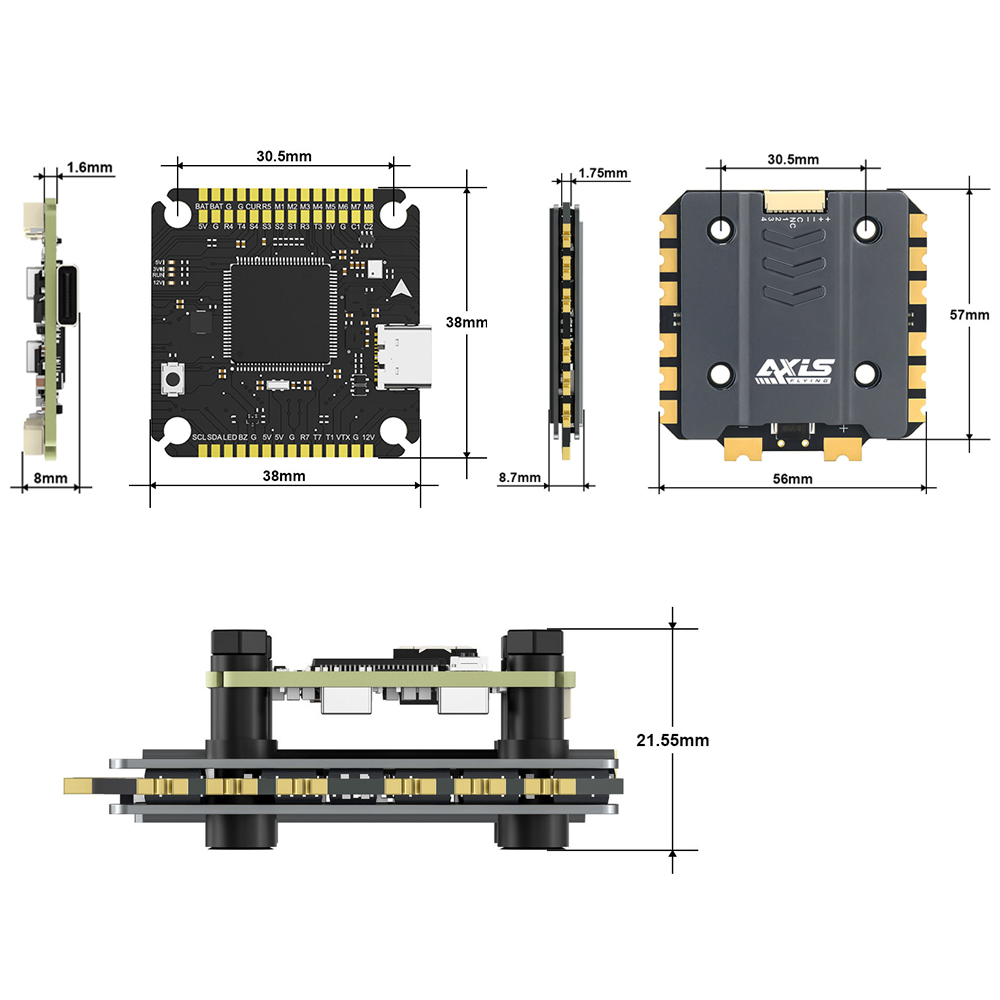 Axisflying Argus Pro ECO F722  - đánh giá và giá 4 In 1 Esc