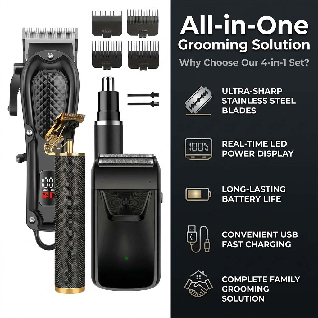 4 in 1 Men's Hair Clipper Set, - đánh giá và giá 4 In 1 Esc