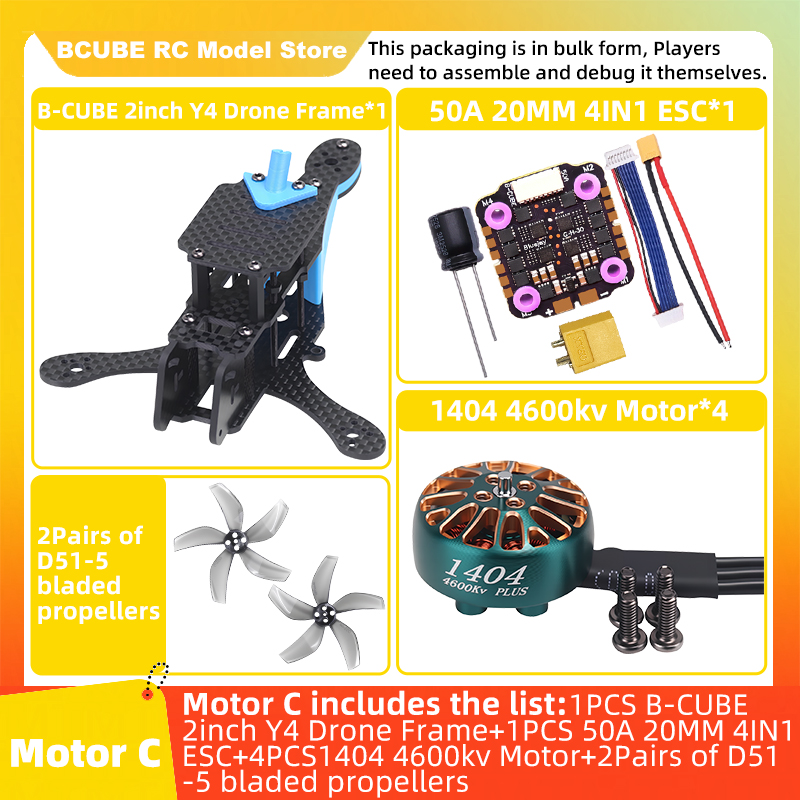 B-CUBE 2inch Y4 FPV Drone Fram - đánh giá và giá F722 Flight Controller