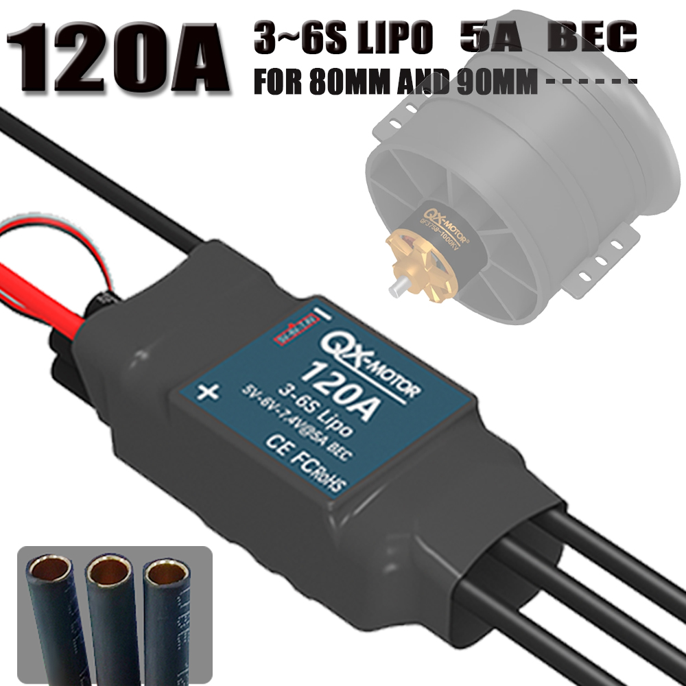 QX-MOTOR 120A ESC 5A BEC 3-6S  - đánh giá và giá Lipo Battery 6S